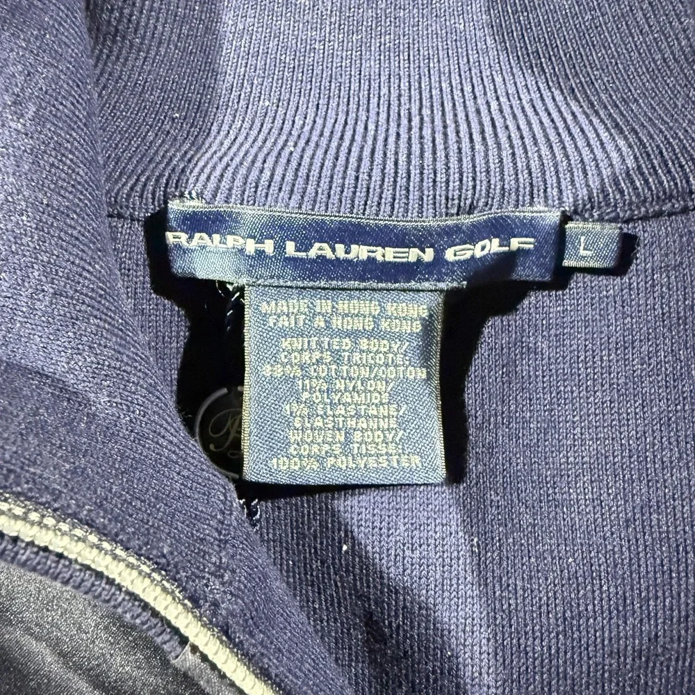 Ralph Lauren Golf Vest Mens Large Blue Full Zip Windbreaker Lightweight Pockets